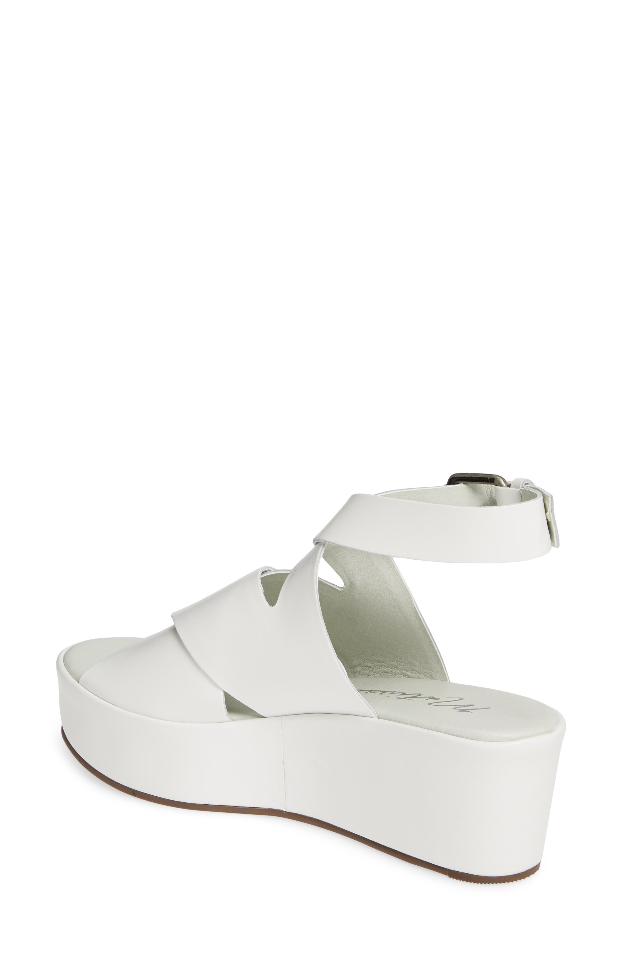 Runaway Wedge Sandal, Alternate, color, WHITE LEATHER