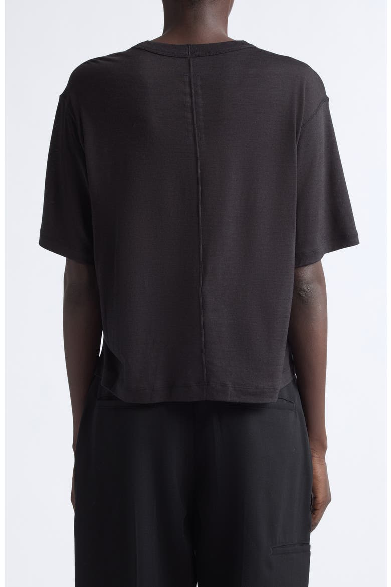 Brad Cropped Wool T-Shirt, Alternate, color, BLACK