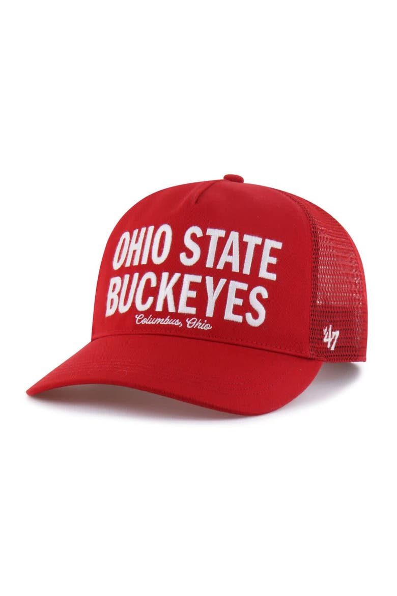 Men's '47 Scarlet Ohio State Buckeyes Contemporary Hitch Trucker Adjustable Hat, Main, color, Scarlet