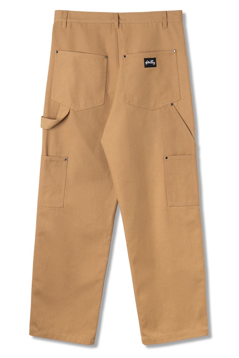 Double Knee Cotton Painter's Pants, Alternate, color, BROWN