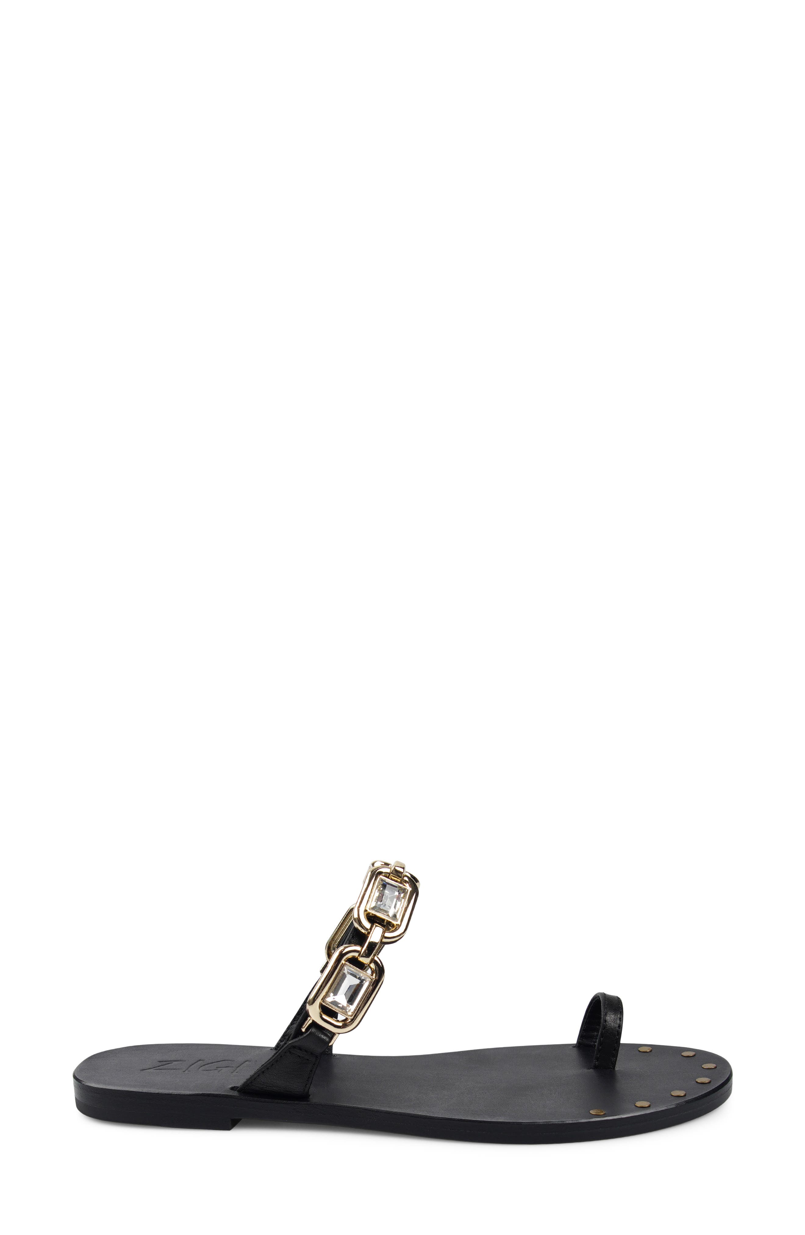 Toe Loop Sandal, Alternate, color, BLACK