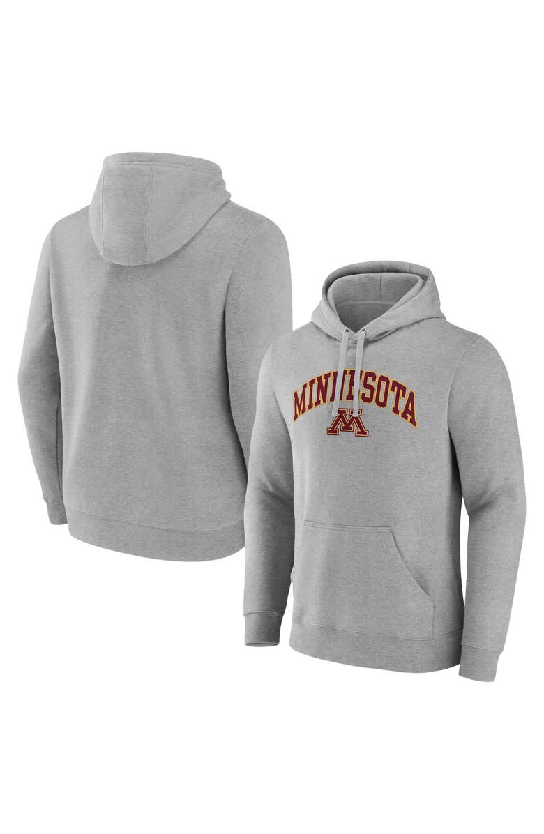 FANATICS Men's Fanatics Gray Minnesota Golden Gophers Arched Logo Pullover Hoodie, Main, color, Gray