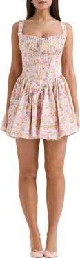 HOUSE OF CB Natassia Corset Cotton Blend Cocktail Minidress