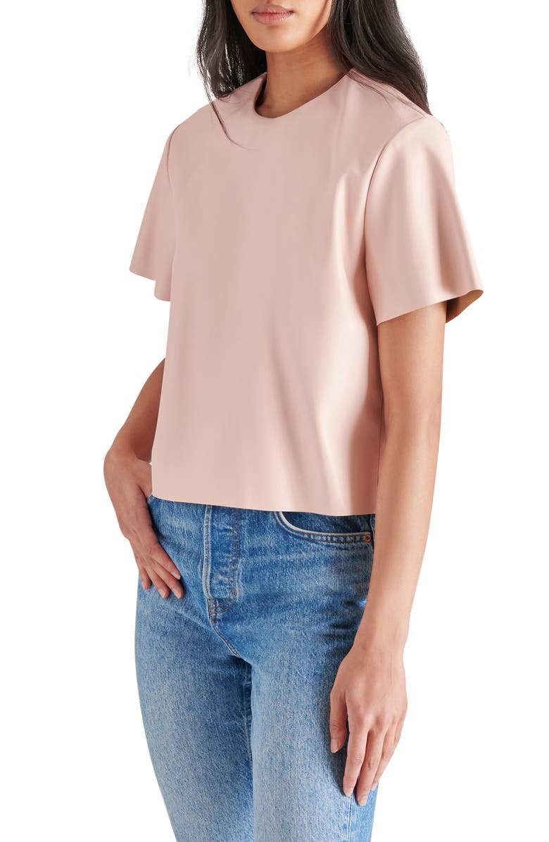 Steve Madden Ezra Faux Leather Top, Alternate, color, Ash Rose