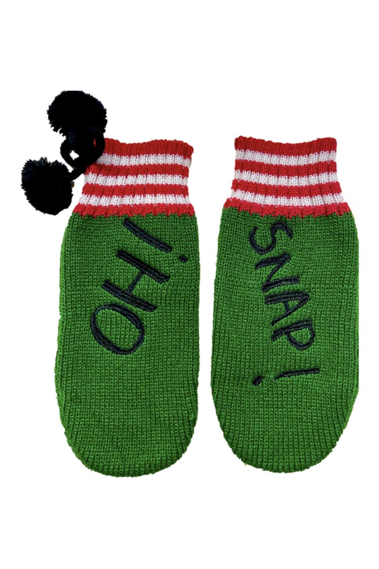 The Broken Cookie Mittens, Main, color, GREEN