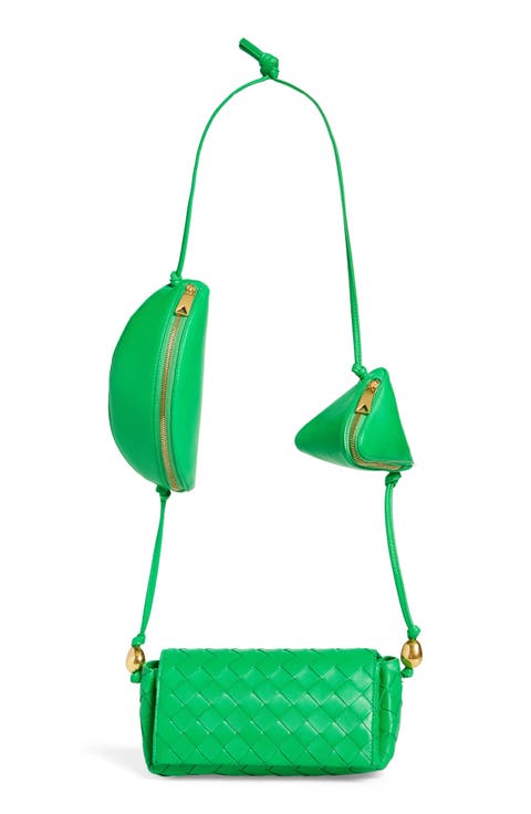 Multipouch Intrecciato Leather Crossbody Bag