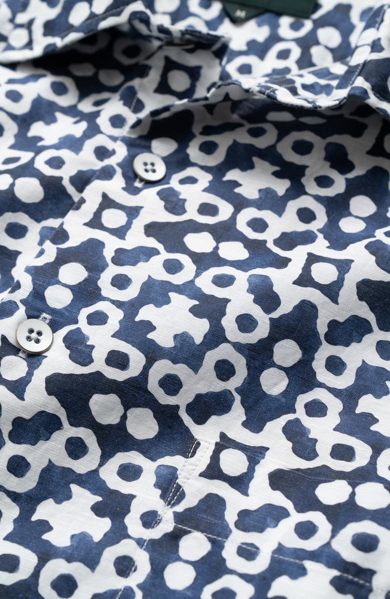 Rodd & Gunn Palliser Bay Linen & Cotton Short Sleeve Button-Up Shirt, Alternate, color, Indigo