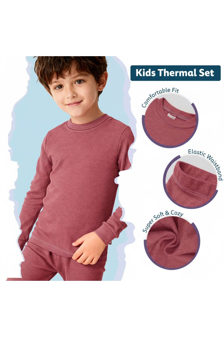 Baby Boys Soft & Cozy Thermal Long Johns 2-Piece Set, Alternate, color, Red