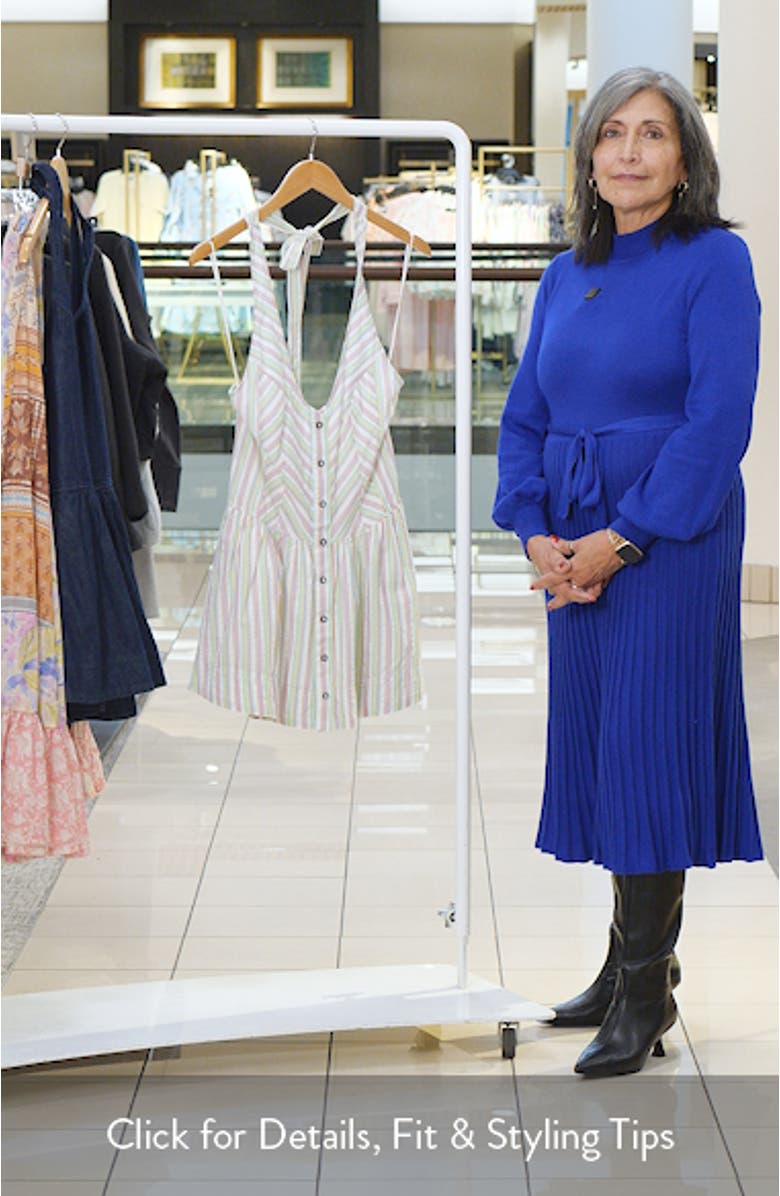 Clean Break Stripe Halter Minidress, sales video thumbnail