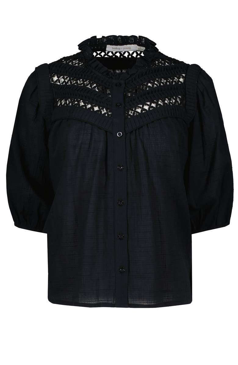Bishop + Young Chelsea Detail Blouse, Alternate, color, Soft Black