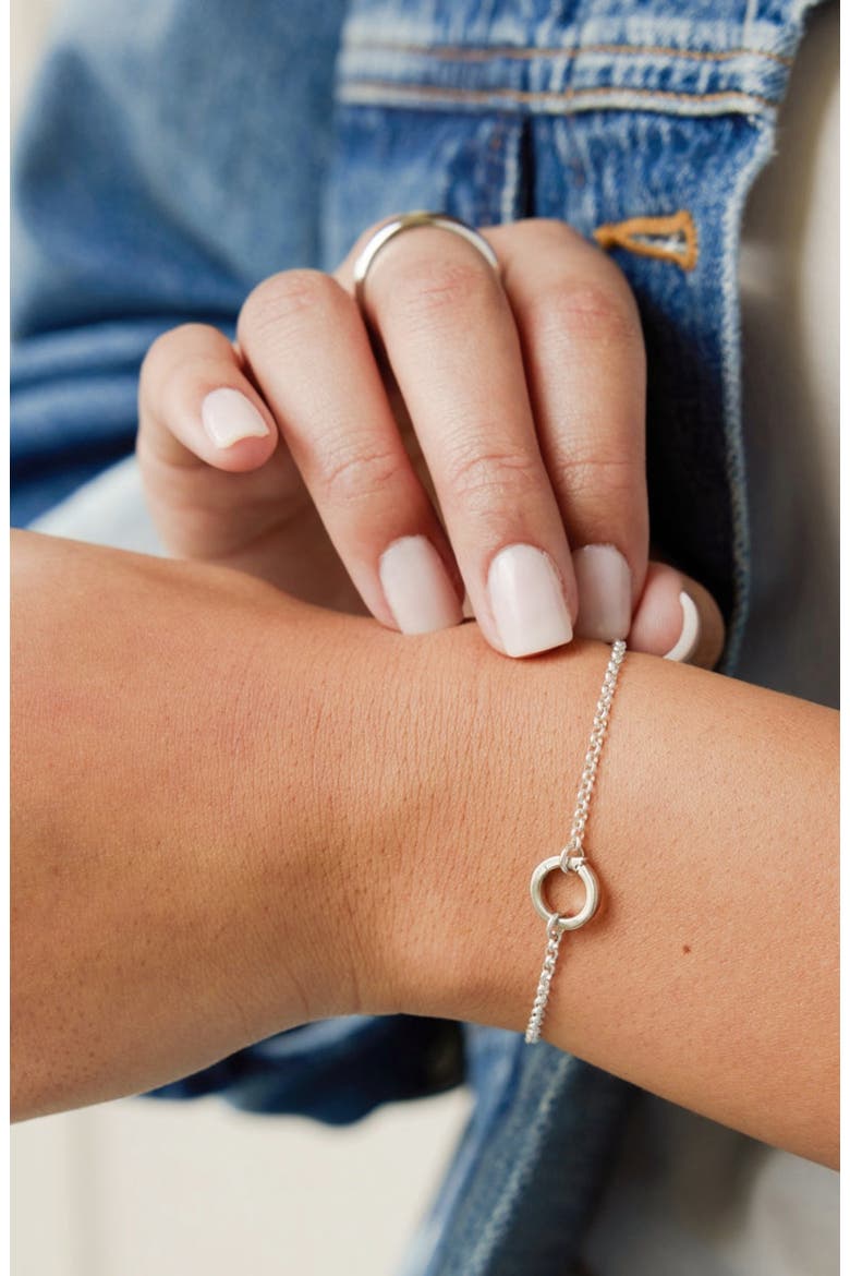 Rolo Charm Bracelet with Link Lock, Alternate, color, Gold Filled