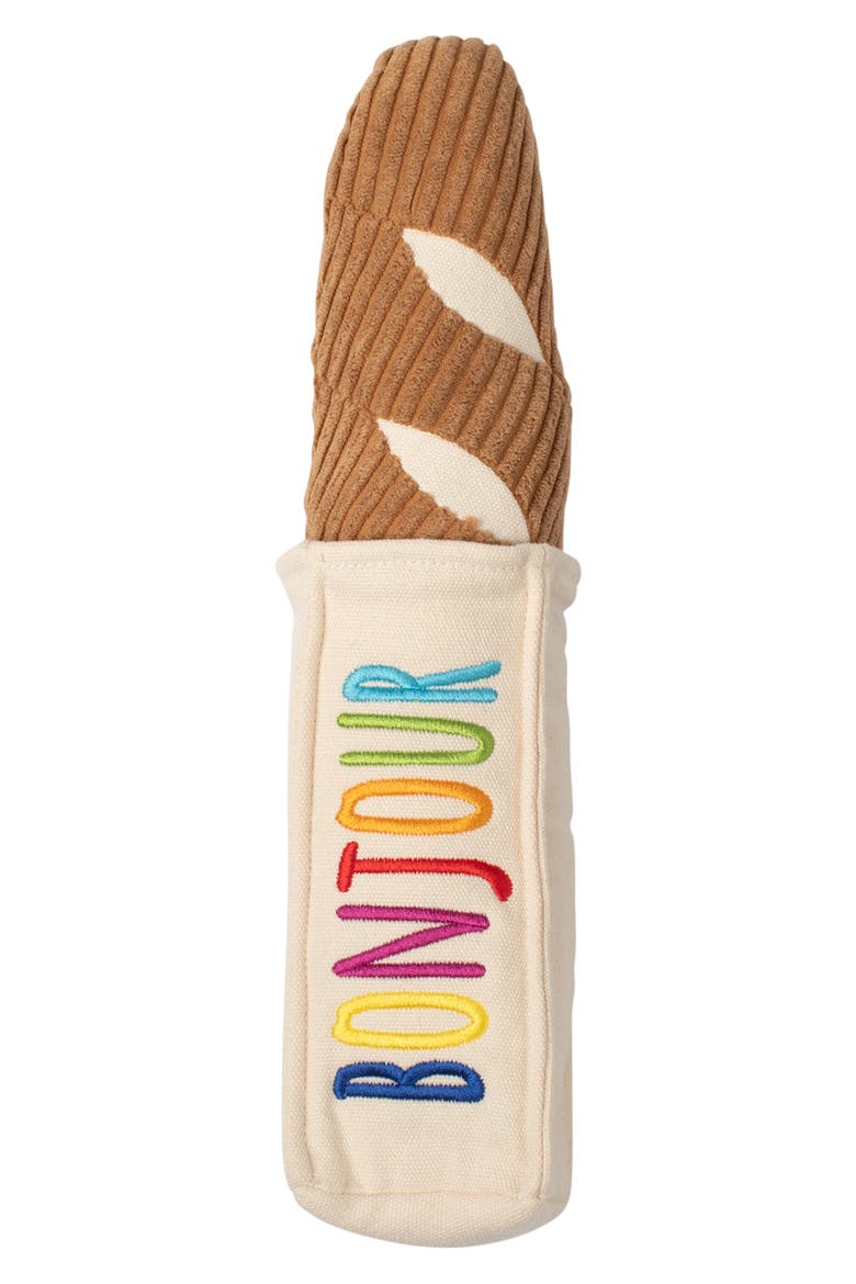 You're the Upper Crust Squeaker Dog Toy, Main, color, BROWN MULTI