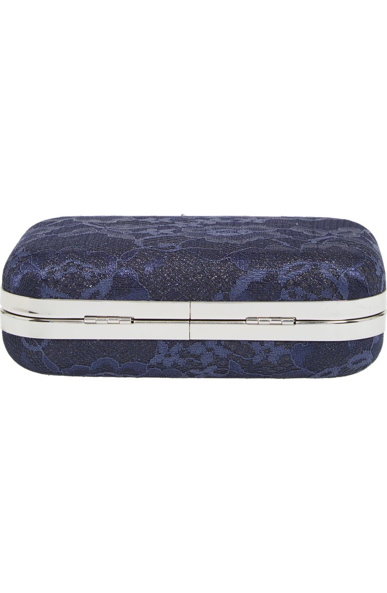 Glint Crystal Flower Clasp Lace Minaudière, Alternate, color,