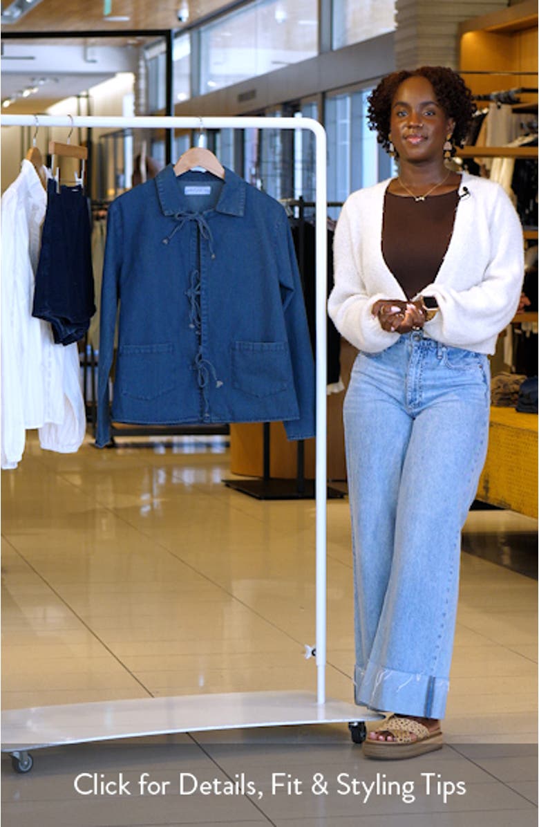 Avon Bow Front Denim Shacket, sales video thumbnail