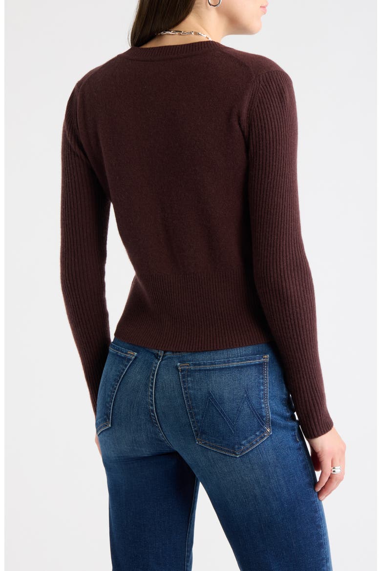 Wool & Cashmere Blend Cardigan, Alternate, color, BROWN CHOCOLATE