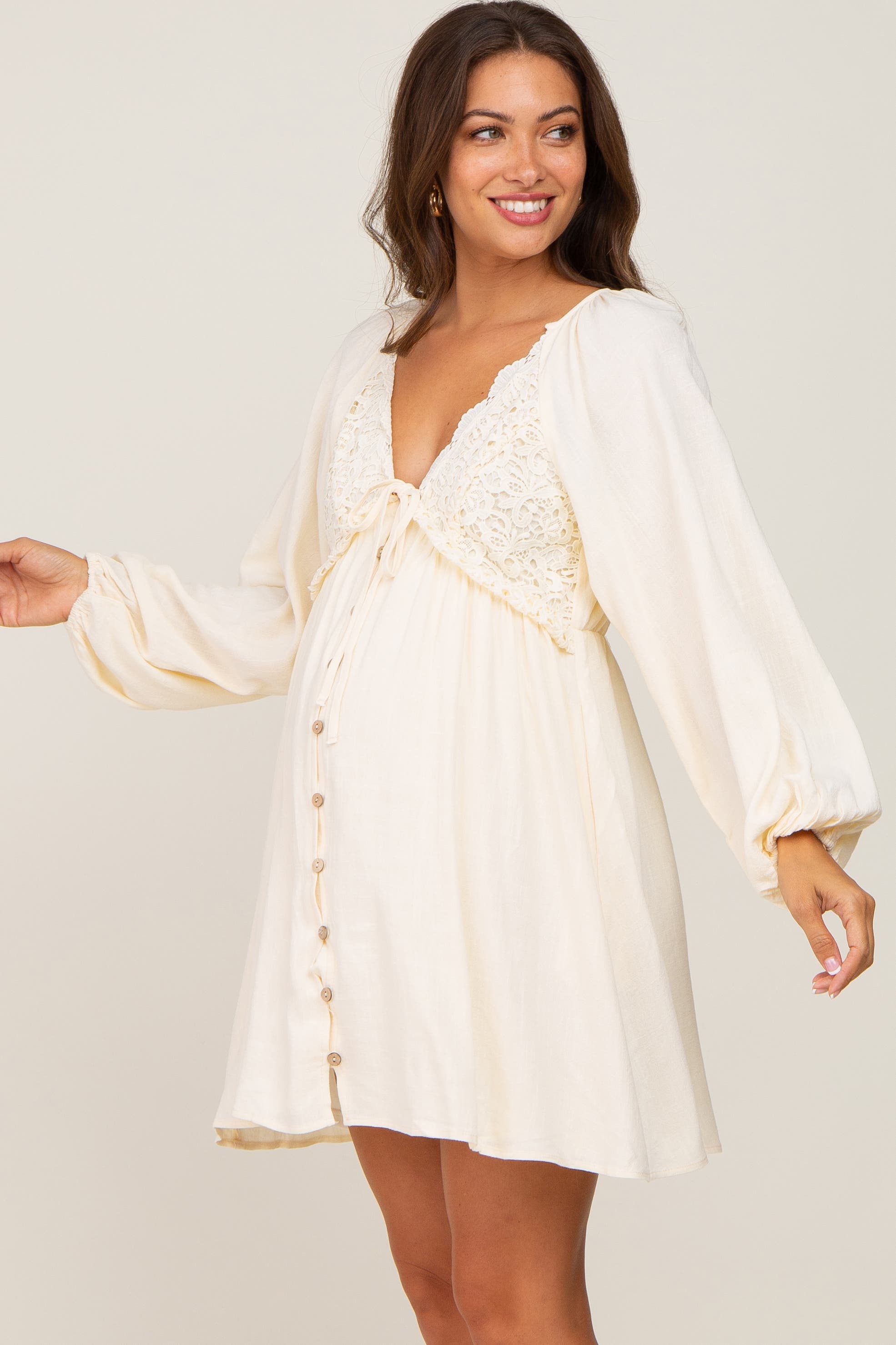 Crochet Lace Button Front Dress - image 4