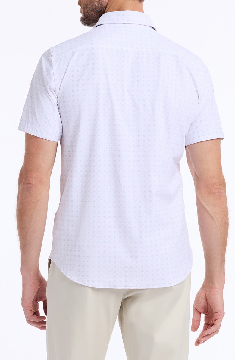 Robert Graham Brompton Knit Short Sleeve Button-Up Shirt, Alternate, color, Lilac