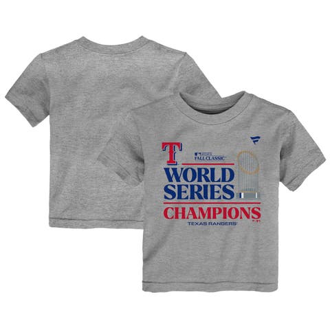 Toddler Fanatics Branded Heather Gray Texas Rangers 2023 World Series Champions Locker Room T-Shirt