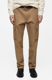 MANGO Regular Fit Flat Front Twill Cargo Pants