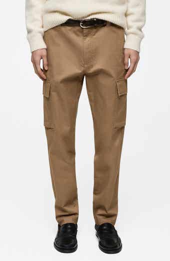 MANGO Regular Fit Flat Front Twill Cargo Pants