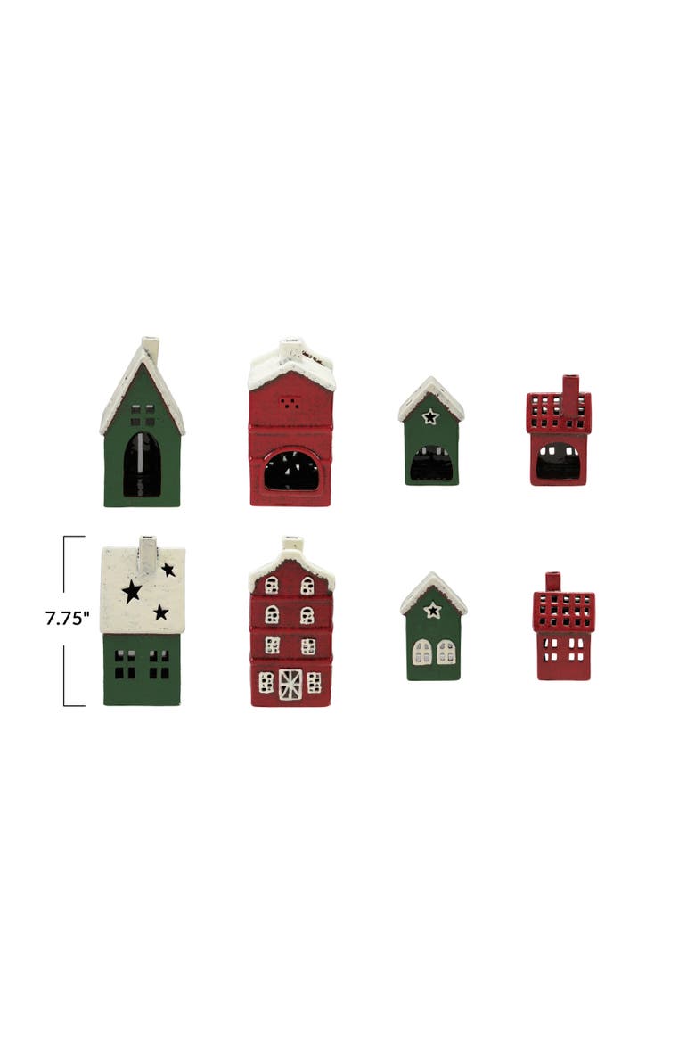 Hand-Painted Dolomite House Tealight Holder Set, Alternate, color, Multicolor