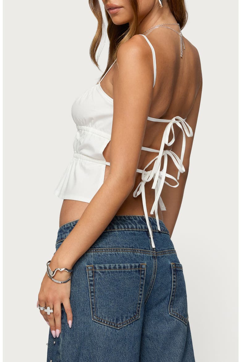 Adler Open Tie Back Camisole, Alternate, color, WHITE