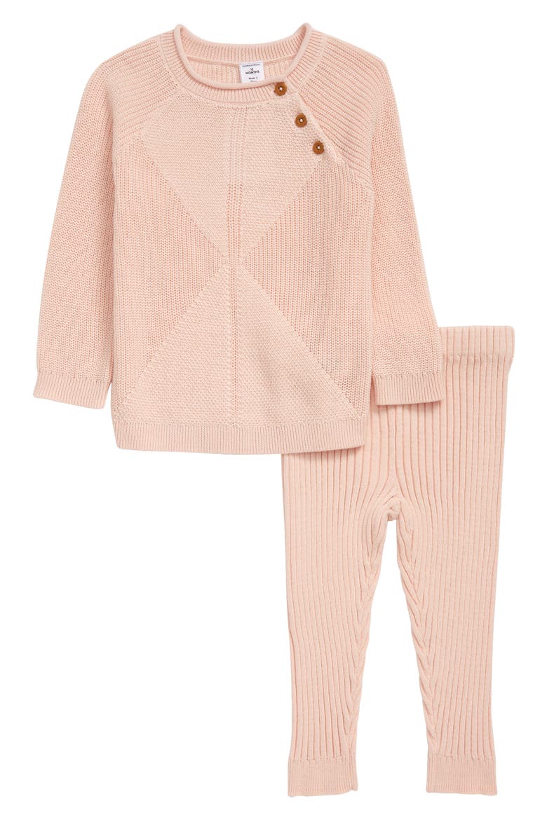 Organic Cotton Essential Sweater and Leggings Set, Main, color, PINK GLOW