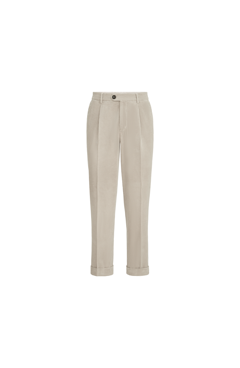 Brunello Cucinelli Garment-dyed trousers in cotton corduroy with pleat, Alternate, color, 
