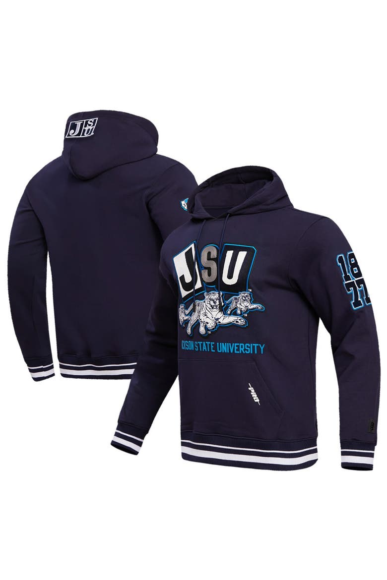 Men's Pro Standard Navy Jackson State Tigers Homecoming Ribbed Fleece Pullover Hoodie, Main, color, Navy