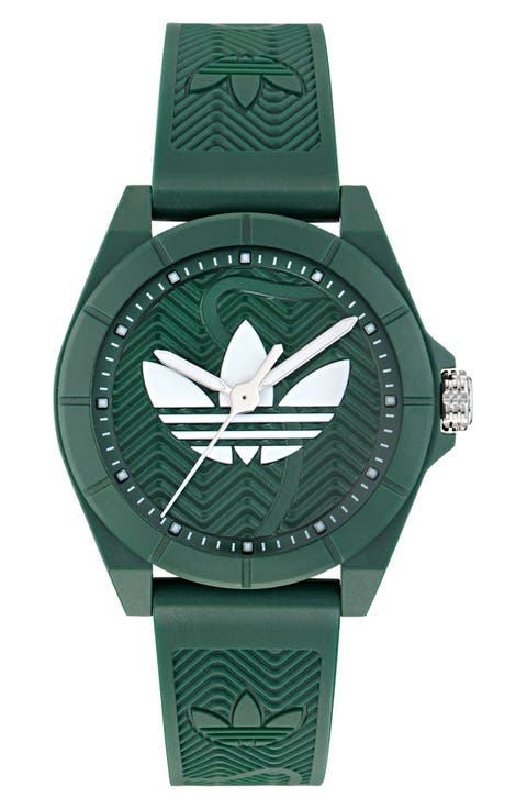 AO Street Project 4 Green Logo Tread Dial Resin Strap Watch, 41mm