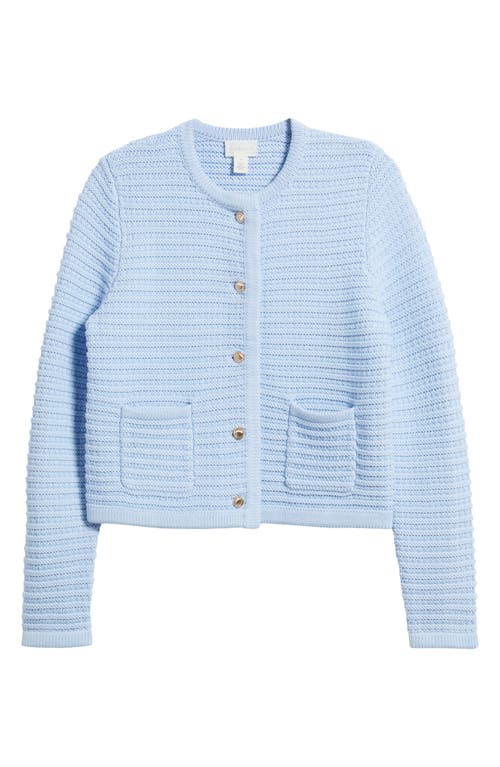 Shop Caslonr Caslon(r) Textured Pima Cotton Cardigan In Blue Windsurfer