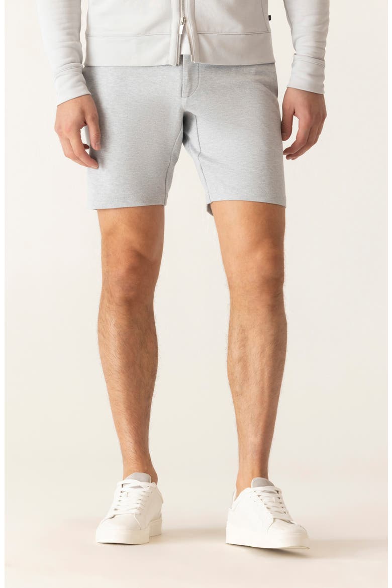 Galaxy 8.5-Inch Bermuda Flat Front Stretch Twill Shorts, Main, color, LIGHT GREY HEATHER