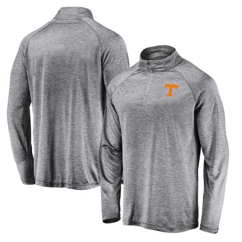Men's Fanatics Gray Tennessee Volunteers Striated Raglan Lightweight Quarter-Zip Top