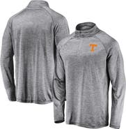 FANATICS Men's Fanatics Gray Tennessee Volunteers Striated Raglan Lightweight Quarter-Zip Top