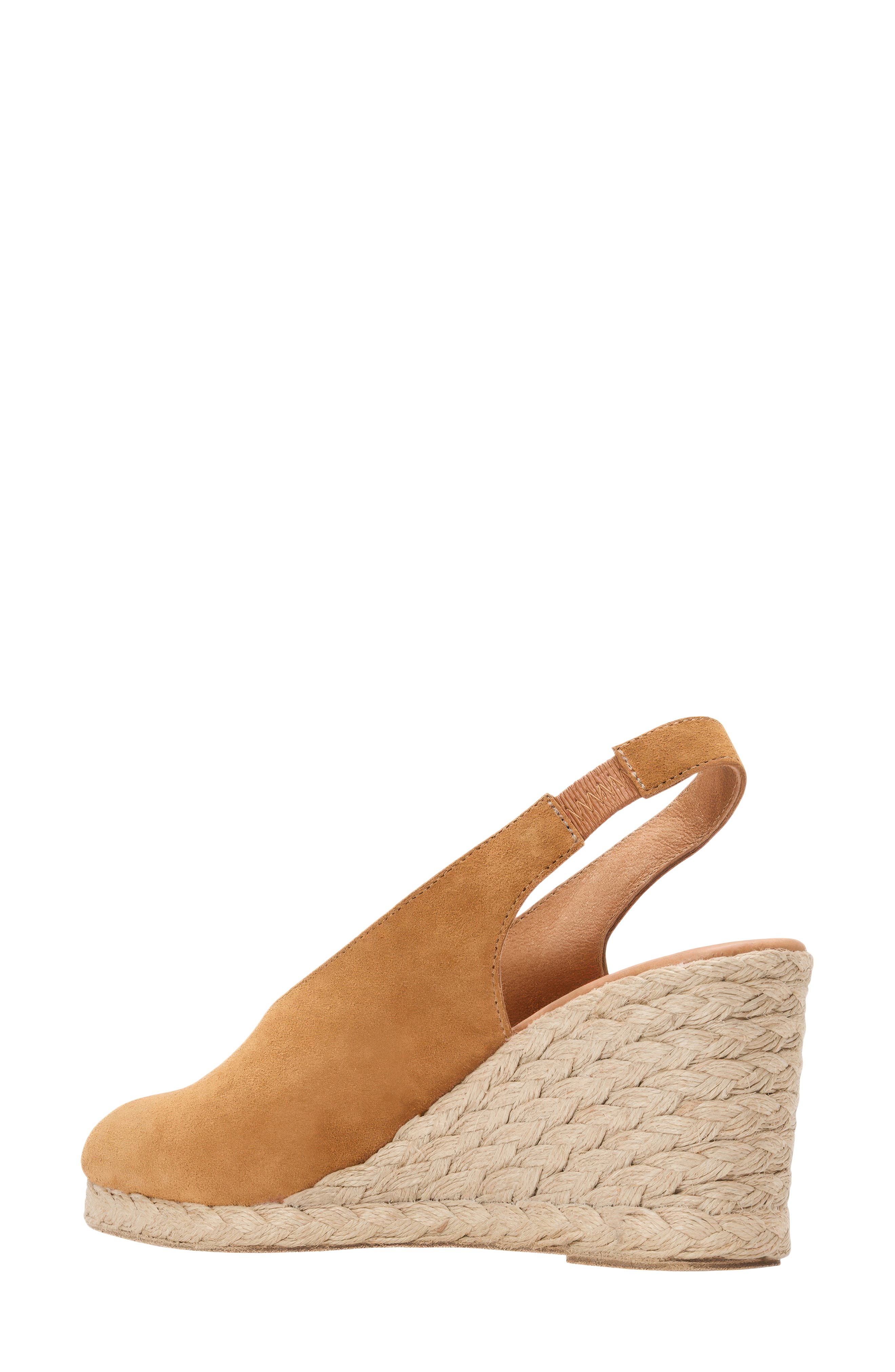 André Assous Pamala Espadrille Slingback Platform Wedge Pump, Alternate, color, Cuero Suede