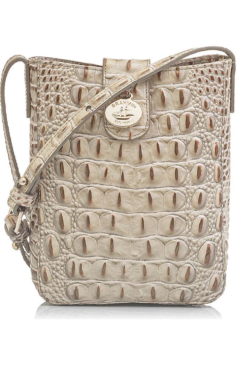 Brahmin Marley Croc Embossed Leather Crossbody Bag, Main, color,