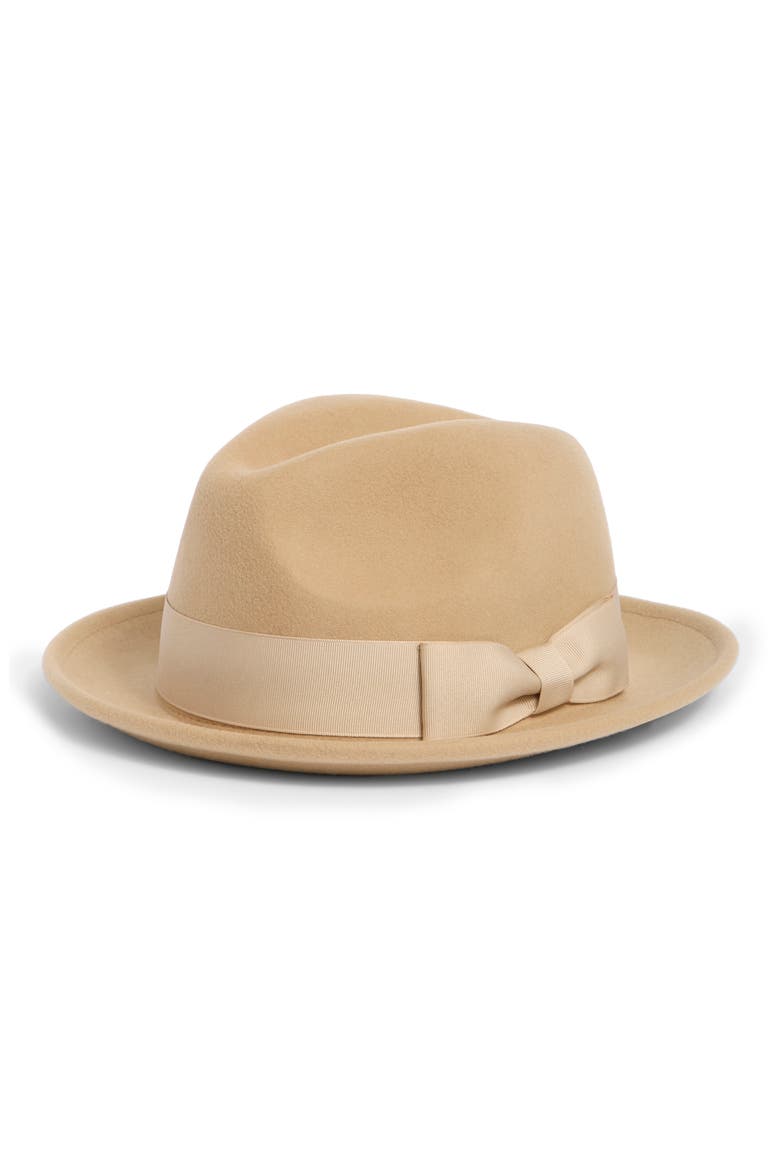Wool Felt Fedora, Main, color, CAMEL