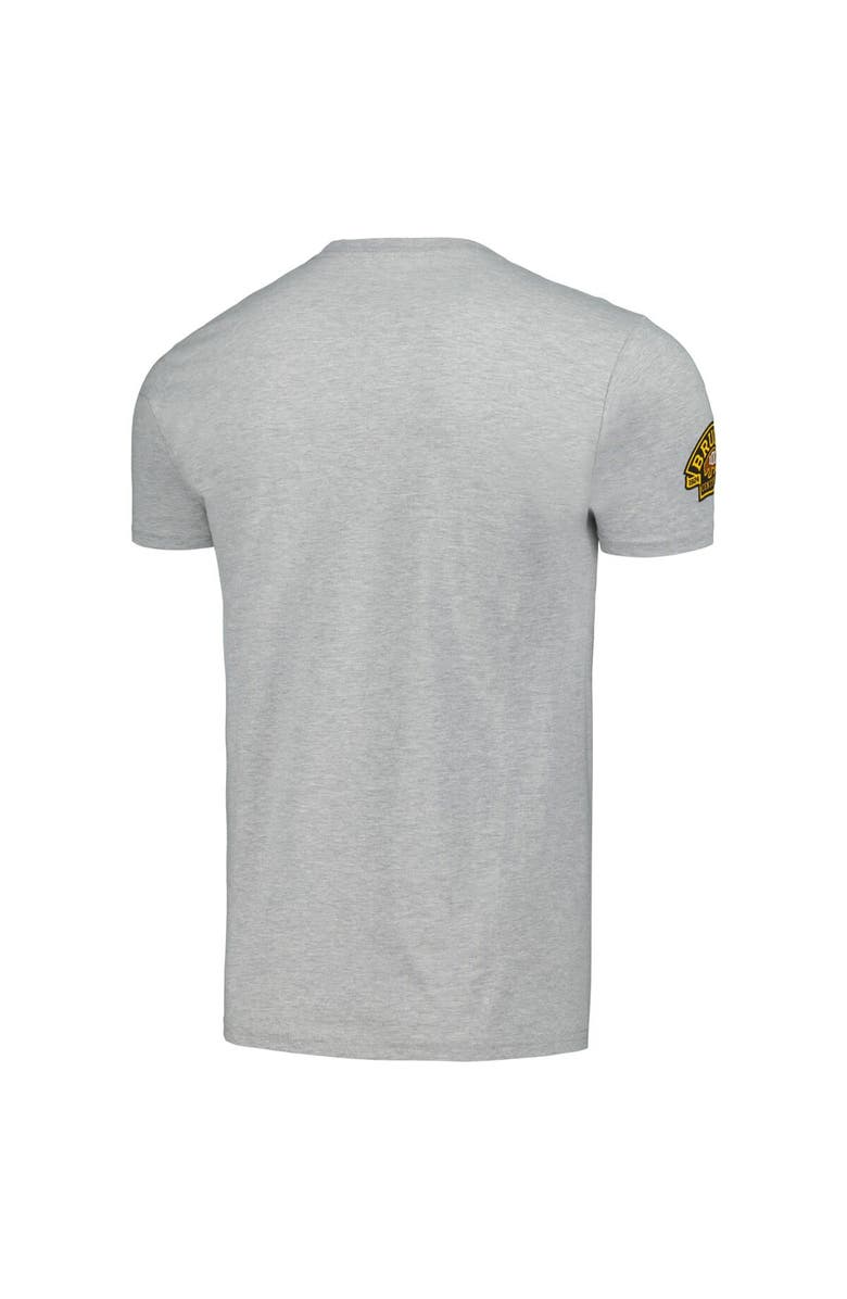 Mitchell & Ness Men's Mitchell & Ness Heather Gray Boston Bruins 100th Anniversary Script Sweep T-Shirt, Alternate, color, Heather Gray