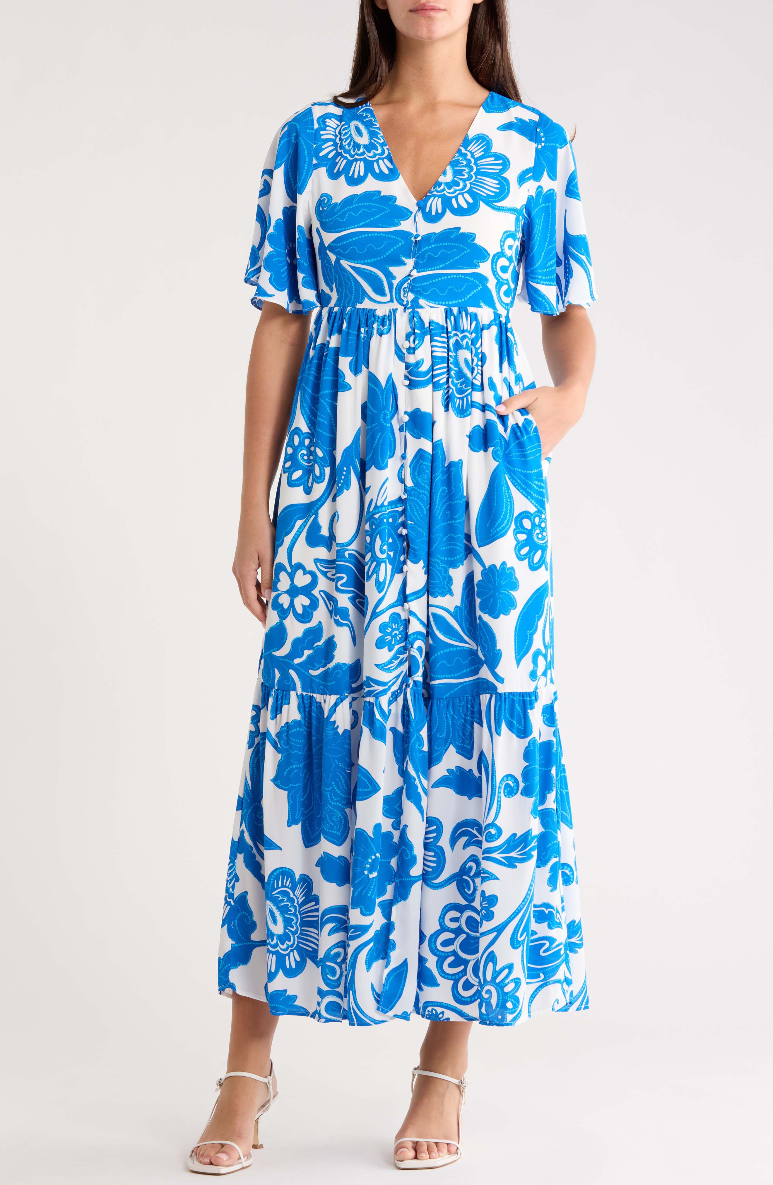 Floral Flutter Sleeve Dress - image 3