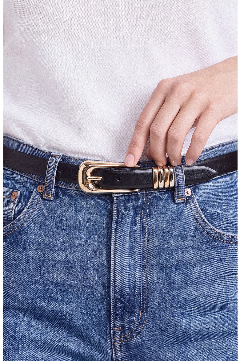 Everyday Belt, Alternate, color, BLACK AND MIXED METAL
