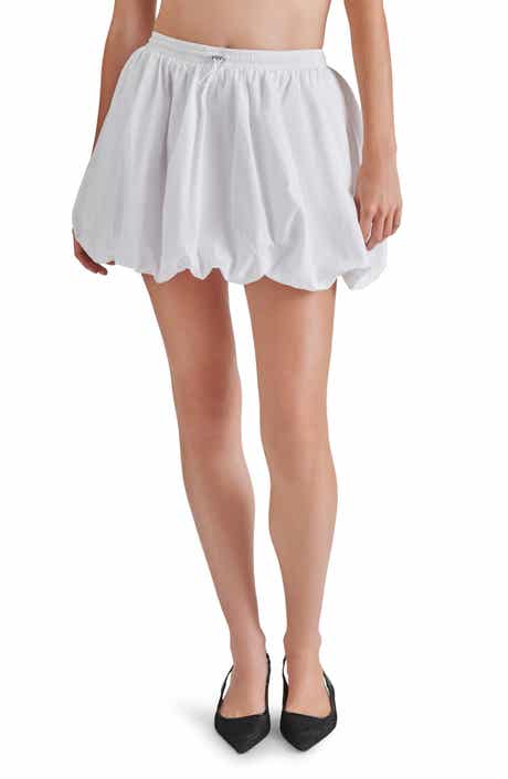 Steve Madden Savona Cotton Drawcord Bubble Hem Miniskirt