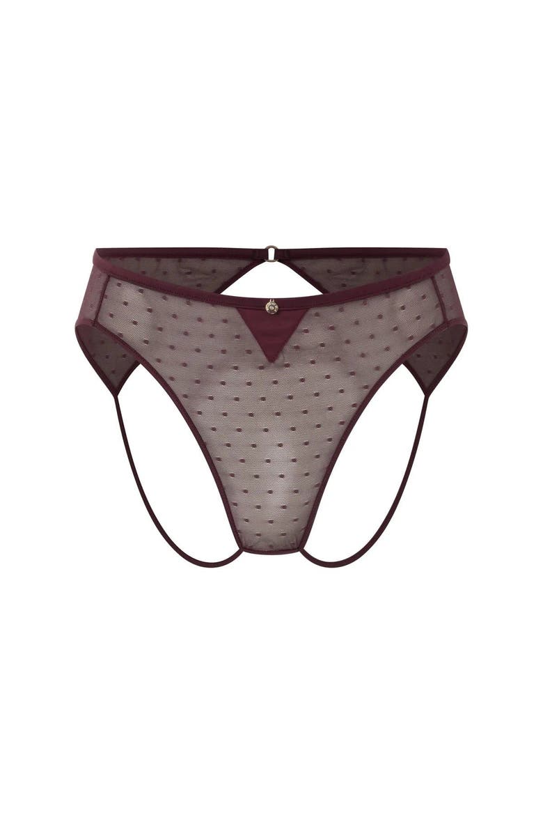 Matilda Ouvert Lace Panties, Main, color, Plum