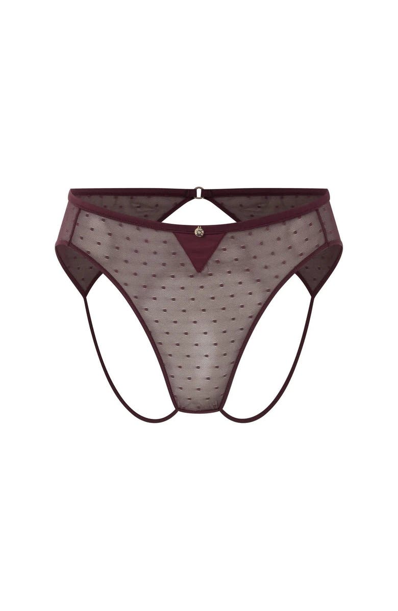 House Of Silk Matilda Ouvert Lace Panties, Main, color, Plum