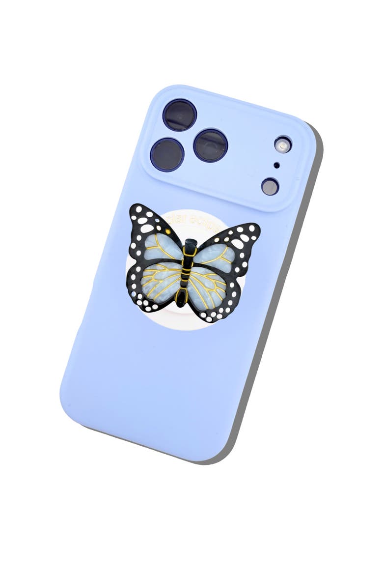 Hand Painted Monarch Butterfly Phone Grip, Alternate, color, BABY BLUE