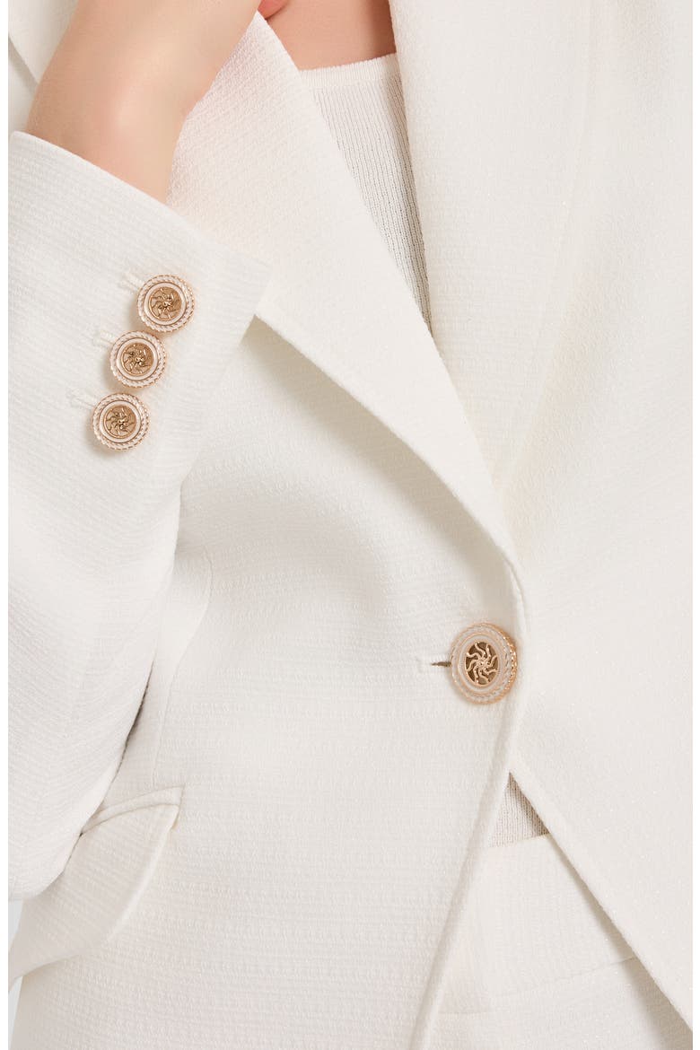 One-Button Bouclé Blazer, Alternate, color, IVORY