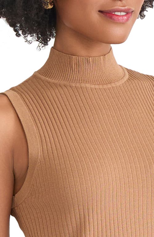 Jones New York Rib Sleeveless Turtleneck Sweater In Brown