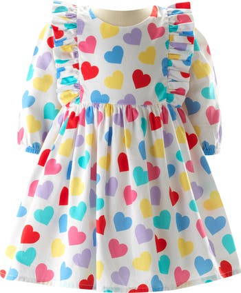 knee length dresses for ladies Mini Rodini Hearts Summersuit – blueandcream