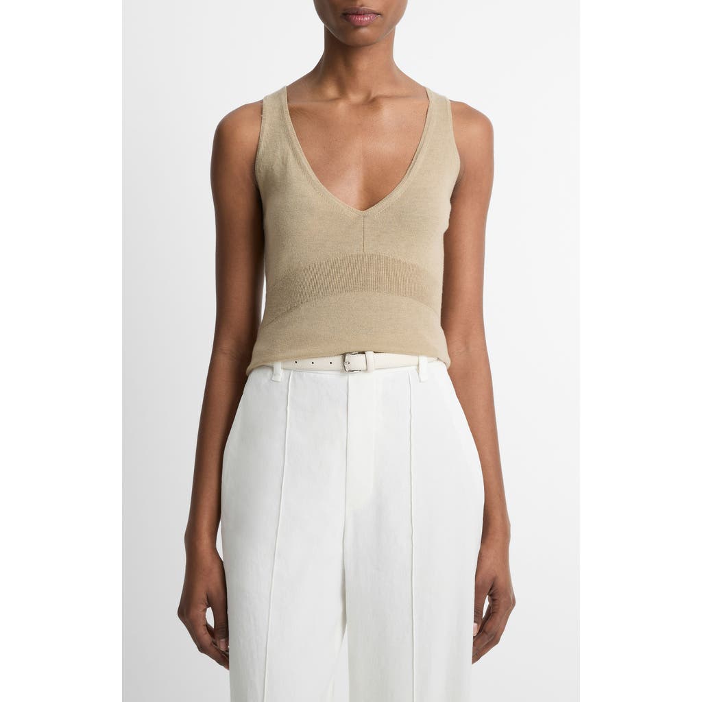Vince Wool Blend Tank In Mojave
