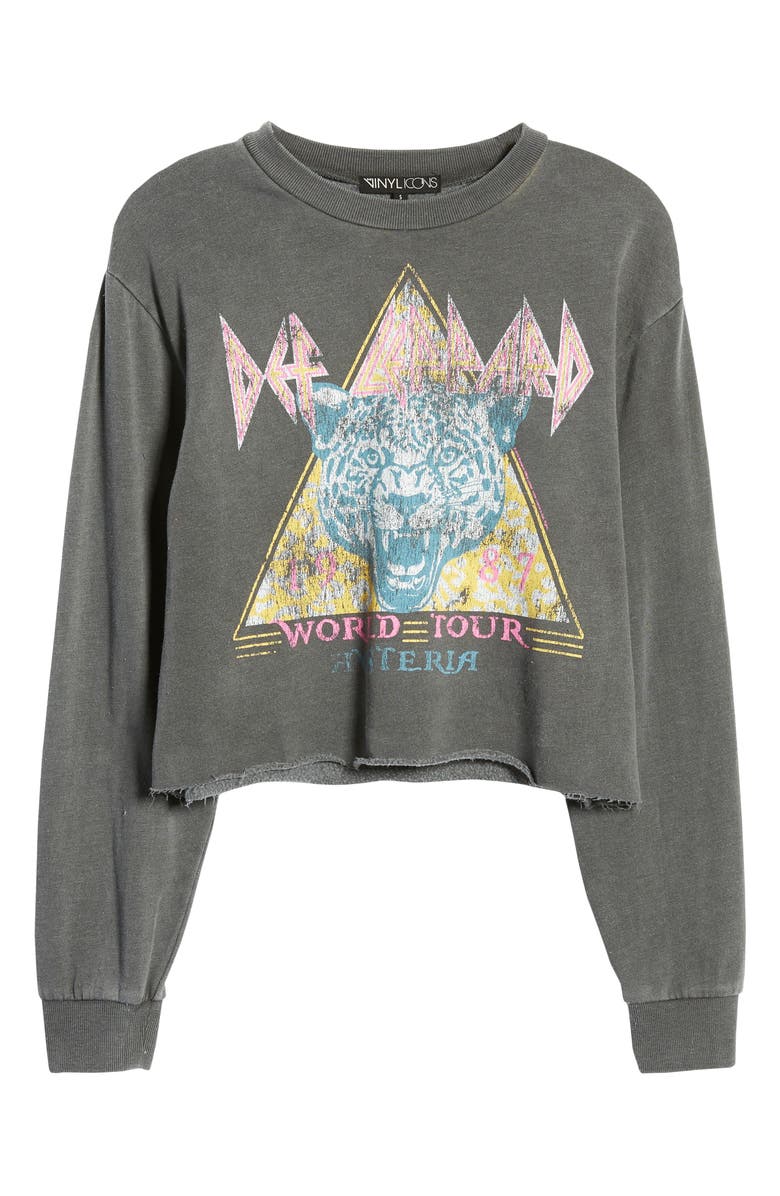 Vinyl Icons Def Leppard Crop Sweatshirt, Alternate, color, 