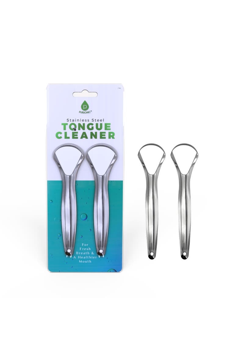 Stainless Steel Tongue Cleaner 2 Pack, Main, color, Silver